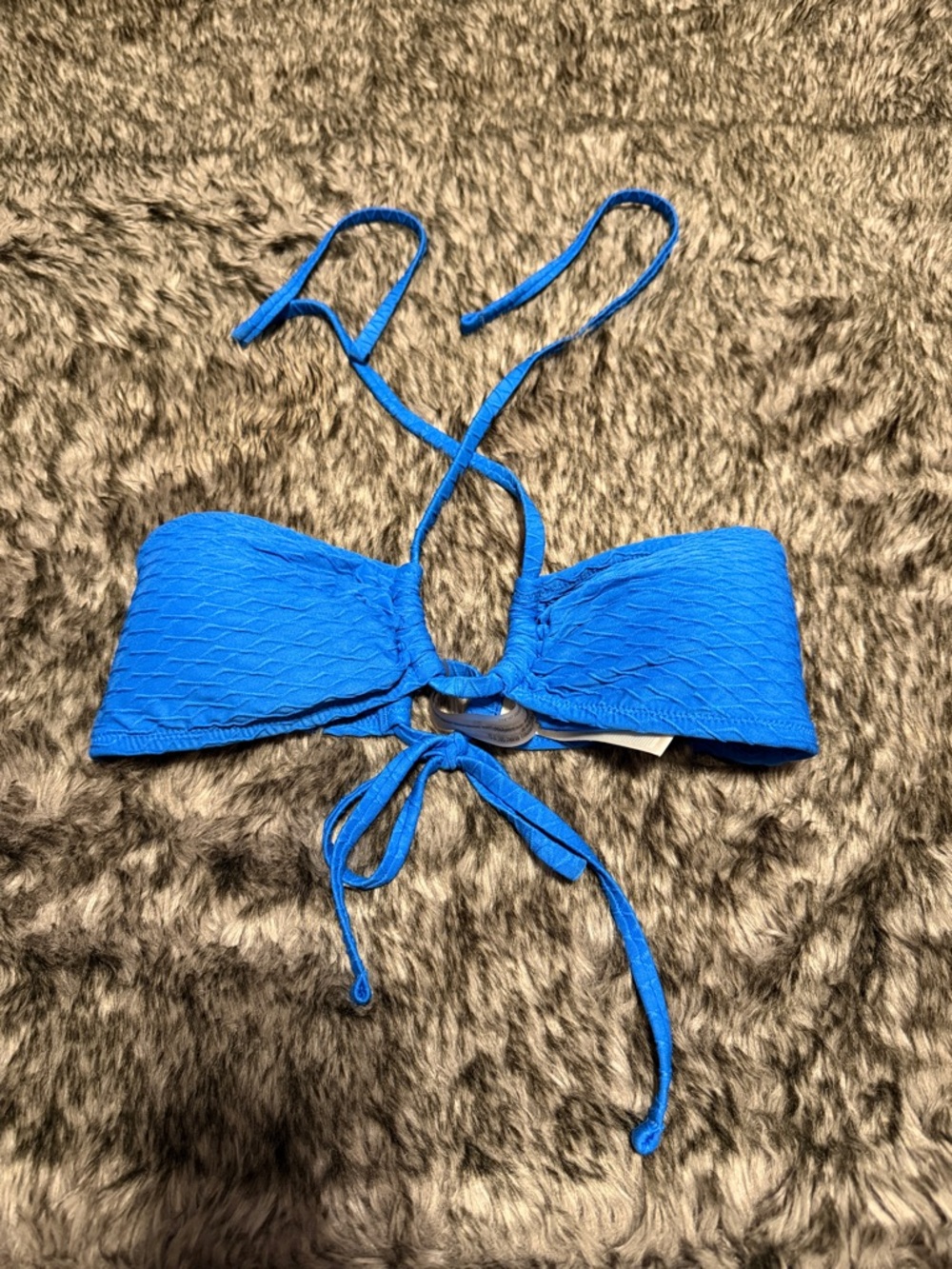 Victoria's Secret Royal Blue Textured Bandeau Bikini Top